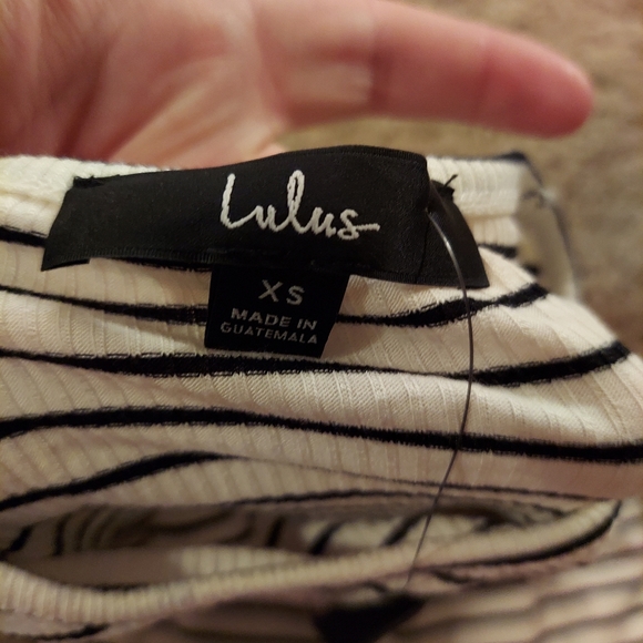 Kinship Black and White Striped Ribbed Bodysuit - Picture 4 of 7